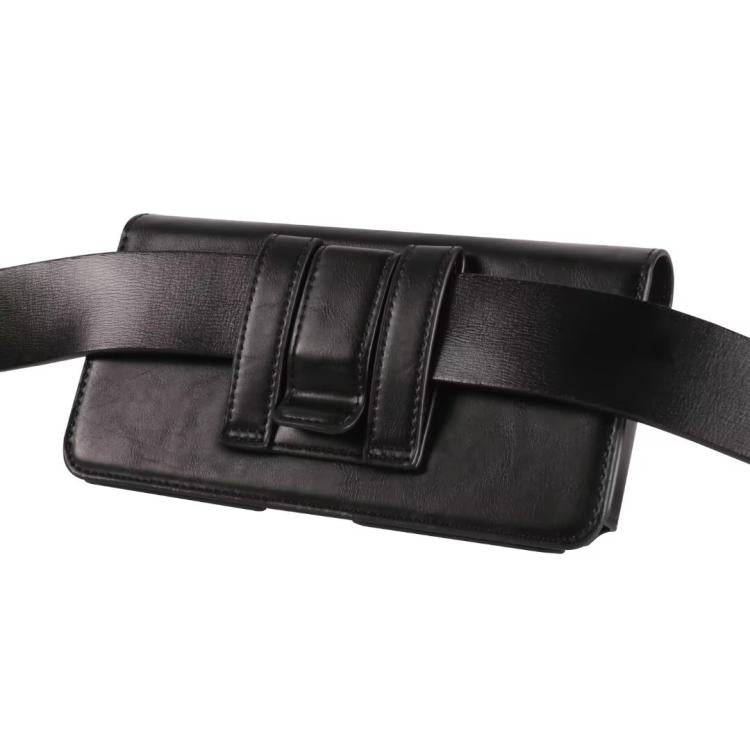 Horizontal Leather Belt Loop Cell Phone Holster Magnetic Snap Closure Waist Pack