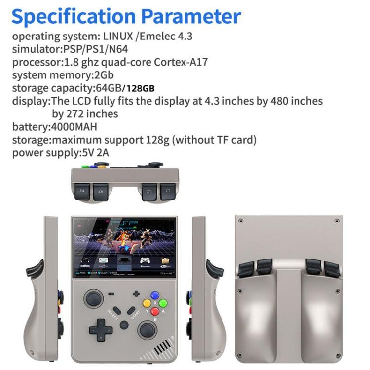 R43 Pro Handheld Game Console 4K HD 4.3-Inch Screen Home Portable Video Game Player