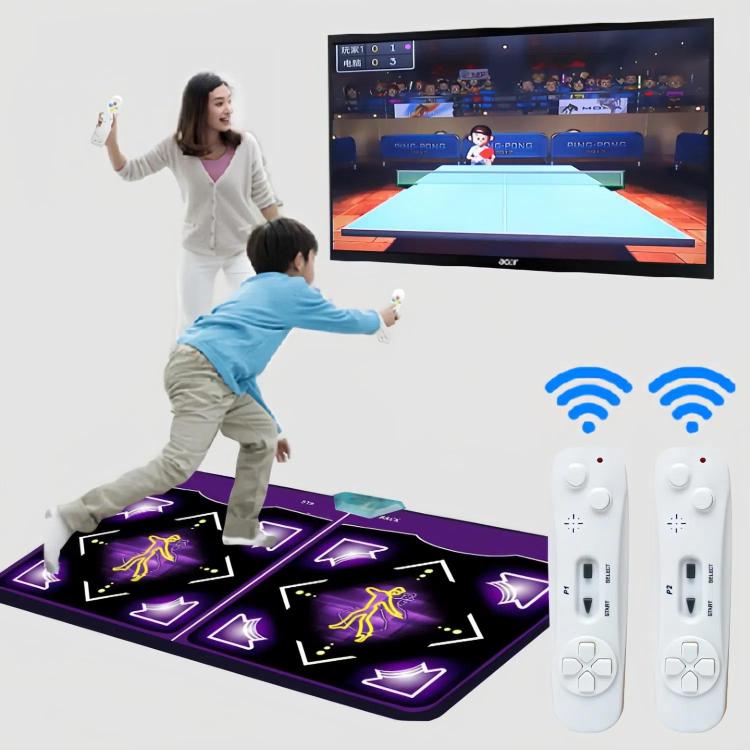 Wired Dance Mat With Motion Sensor - Dual Player Fitness Gaming Rug For TV & PC, Supports TF Card AV Interface, EU Plug