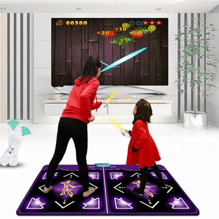Wired Dance Mat With Motion Sensor - Dual Player Fitness Gaming Rug For TV & PC, Supports TF Card AV Interface, EU Plug