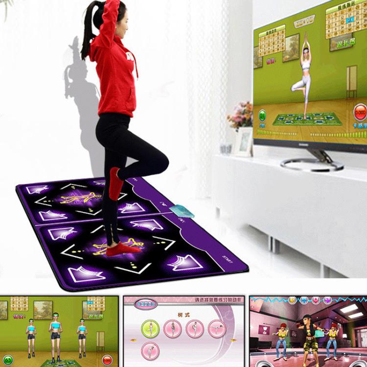 Wired Dance Mat With Motion Sensor - Dual Player Fitness Gaming Rug For TV & PC, Supports TF Card AV Interface, EU Plug