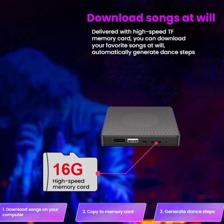 Wireless TV Dual-Player Motion-Sensing Dance Mat with HDMI Port & 16GB Memory Card