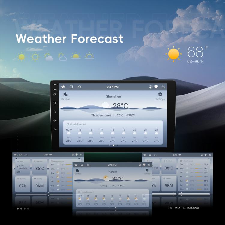 9 Inch Android 4+64G Dual-Butt Large Screen Car Carplay Built-In DAB Car Central Control Integrated Navigation System
