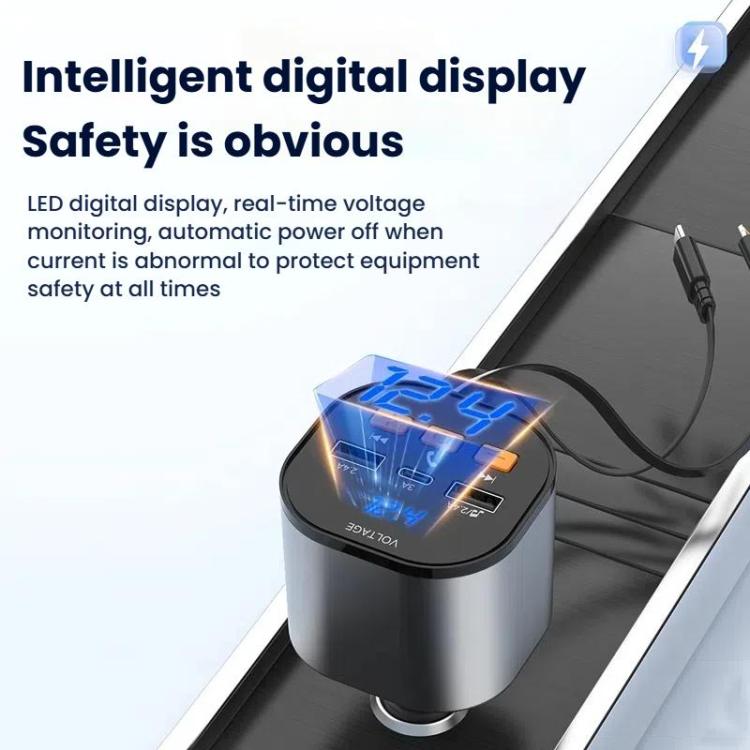 Multifunctional PD Bluetooth-Compatible USB Cigarette Lighter Car Fast Charging