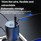 100W Metal Car Retractable Cable Cigarette Lighter Charger