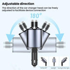 100W Metal Car Retractable Cable Cigarette Lighter Charger