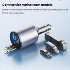 100W Metal Car Retractable Cable Cigarette Lighter Charger