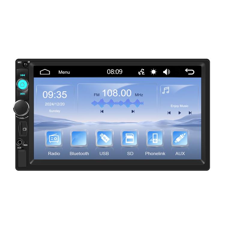 7 Inch Wired Carplay Dual Butt MP5 Player Bluetooth Big Screen Car Center Control
