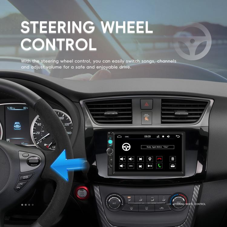 7 Inch Wired Carplay Dual Butt MP5 Player Bluetooth Big Screen Car Center Control