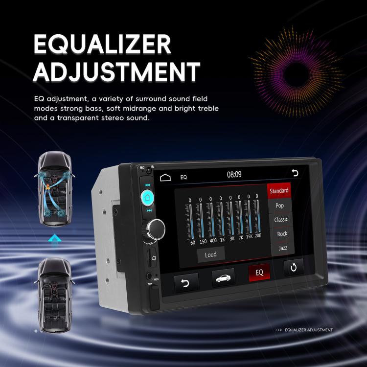 7 Inch Wired Carplay Dual Butt MP5 Player Bluetooth Big Screen Car Center Control