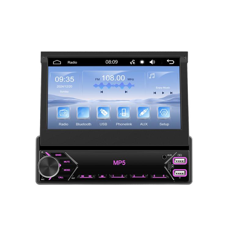 7 inch Universal Manual Retractable Screen Car MP5 Player Car Center Control All-in-One Wired Carplay