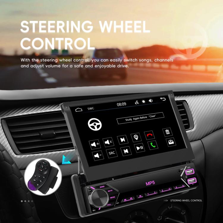 7 inch Universal Manual Retractable Screen Car MP5 Player Car Center Control All-in-One Wired Carplay