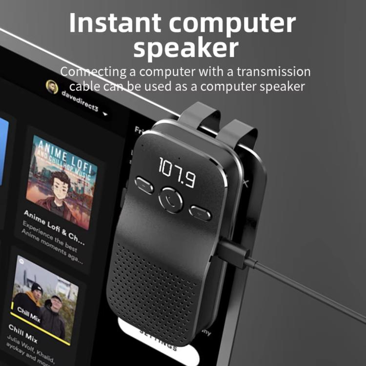 Car Visor Bluetooth Hands Free 1 To 2 Large Volume Car Phone Speaker