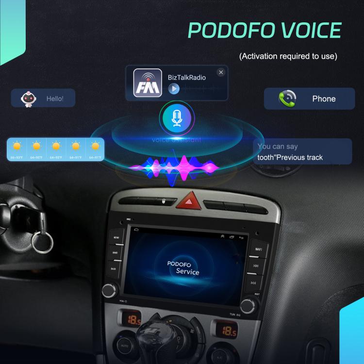 For Peugeot 408 7 inch Horizontal Screen Carplay Car Player Car Navigation Center Control