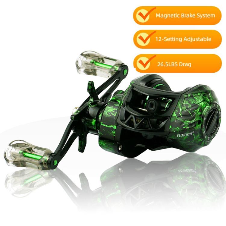 Baitcasting Fishing Reel 6.3:1 Gear Ratio With Magnetic Brake System, 12-Setting Adjustable