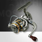 Zero-Gap Mini Spinning Reel for Rock/Ice/Raft/Lure Fishing, 5.2:1 Gear Ratio
