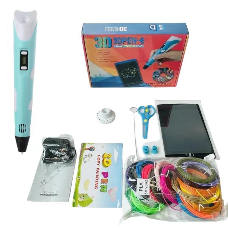 Hand-held 3D Printing Pen Kit with 20 Colors PLA Filament, Drawing Pad, Base, Scissors, Finger Guards, Art Book & Accessories