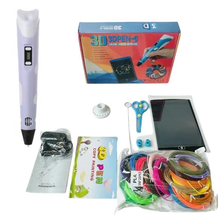 Hand-held 3D Printing Pen Kit with 20 Colors PLA Filament, Drawing Pad, Base, Scissors, Finger Guards, Art Book & Accessories