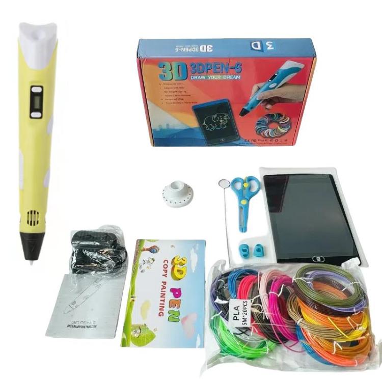 Hand-held 3D Printing Pen Kit with 20 Colors PLA Filament, Drawing Pad, Base, Scissors, Finger Guards, Art Book & Accessories