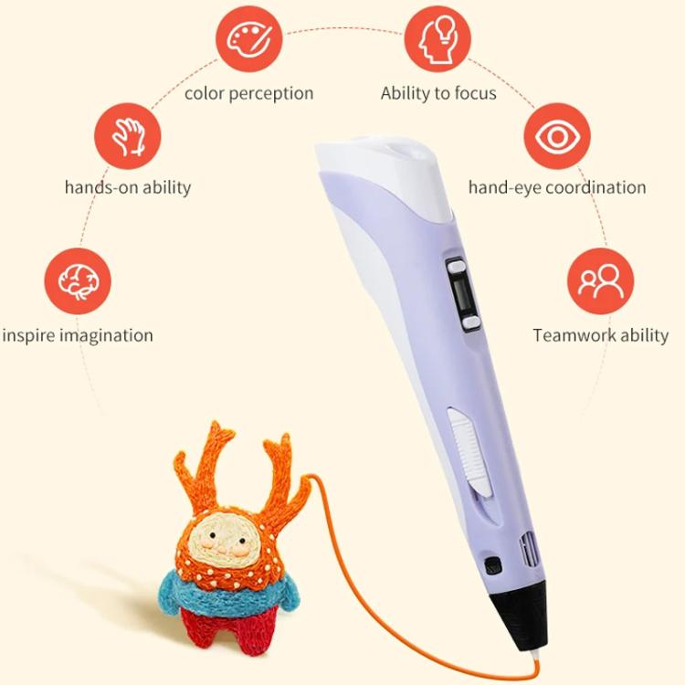 Hand-held 3D Printing Pen Kit with 20 Colors PLA Filament, Drawing Pad, Base, Scissors, Finger Guards, Art Book & Accessories