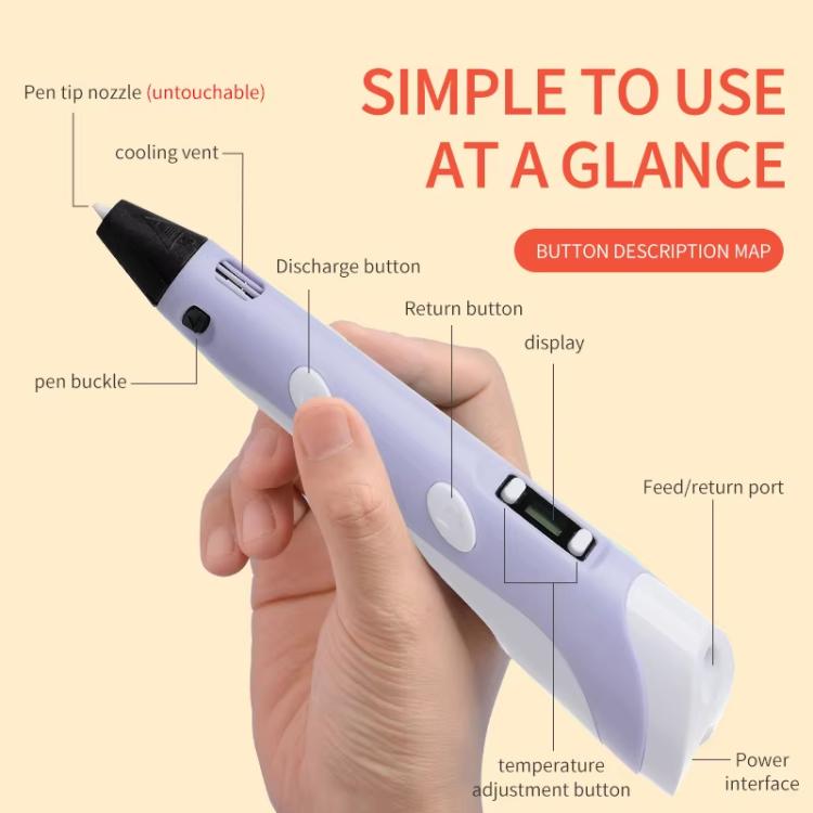 Hand-held 3D Printing Pen Kit with 20 Colors PLA Filament, Drawing Pad, Base, Scissors, Finger Guards, Art Book & Accessories