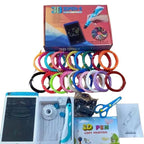 Hand-held 3D Printing Pen Kit with 20 Colors PLA Filament, Drawing Pad, Base, Scissors, Finger Guards, Art Book & Accessories