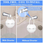 Universal Bathtub Faucet Water Filter No Drill Hang-On Bath Shower Purifier,