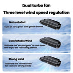 Car Rear Seat USB Plug-in Dual Turbine Silent Bladeless Electric Fan