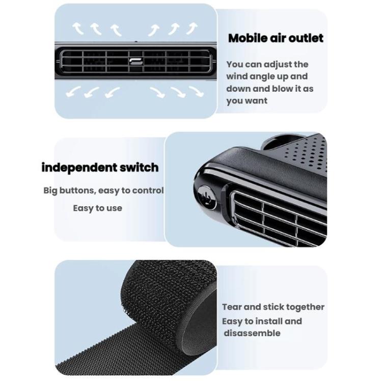 Car Rear Seat USB Plug-in Dual Turbine Silent Bladeless Electric Fan