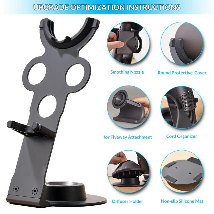 For Dyson Supersonic Hair Dryer Desktop Holder Metal Stand with Cable Organizer