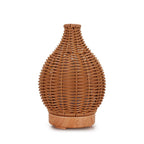 100ML Hollow Rattan Ultrasonic Humidifier & Aromatherapy Diffuser with 7-Color LED Lights