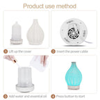 100ML Hollow Rattan Ultrasonic Humidifier & Aromatherapy Diffuser with 7-Color LED Lights