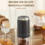 Portable Electric Coffee Grinder with 40 Adjustable Settings Rechargeable USB-C Ceramic Burr Mill