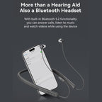 Neckband Bluetooth Hearing Amplifier For Seniors Semi-In-Ear Design With Digital Sound Chip, Long-Lasting Battery