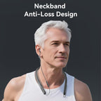 Neckband Bluetooth Hearing Amplifier For Seniors Semi-In-Ear Design With Digital Sound Chip, Long-Lasting Battery