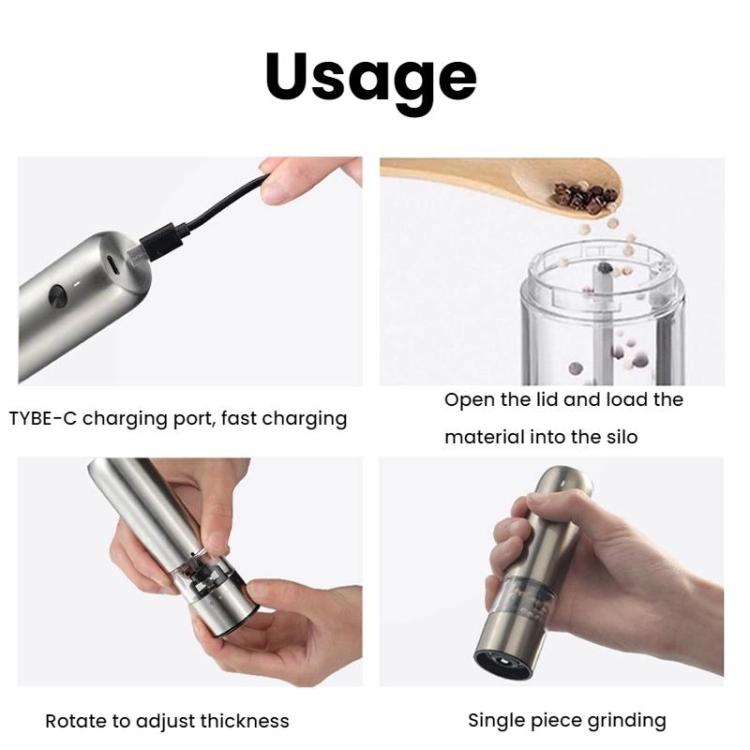 Portable Mini Electric Pepper Sea Salt Grinder