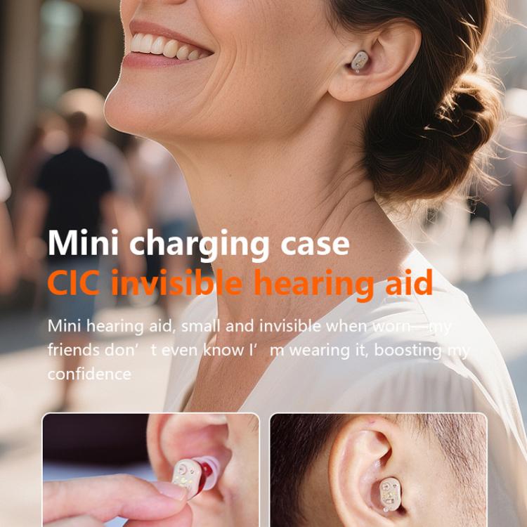 CIC Invisible Hearing Amplifier With Mini Charging Case Portable Hearing Aid Device For Seniors
