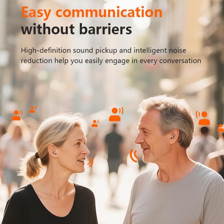 CIC Invisible Hearing Amplifier With Mini Charging Case Portable Hearing Aid Device For Seniors