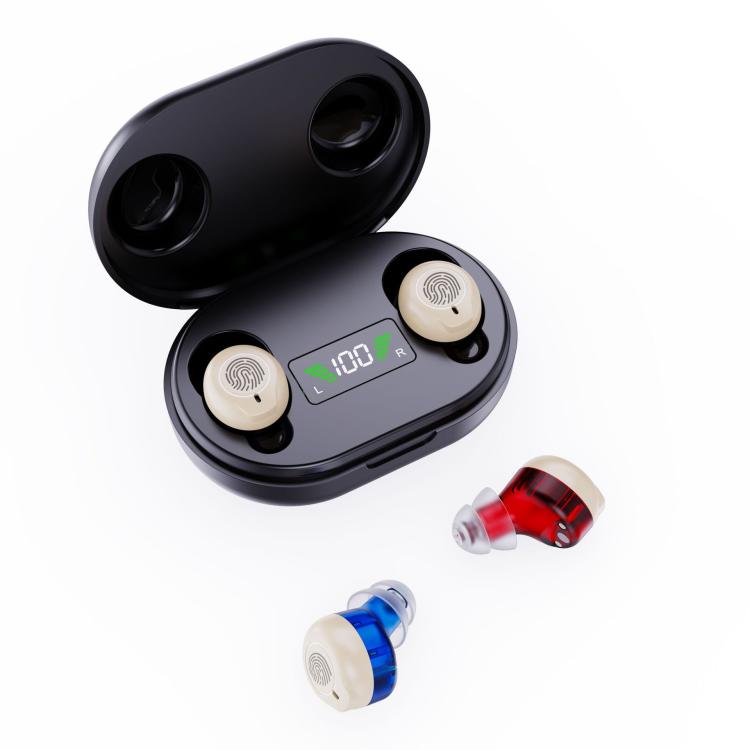 Wireless Invisible Hearing Aid With Digital Display Charging Case & Touch Control