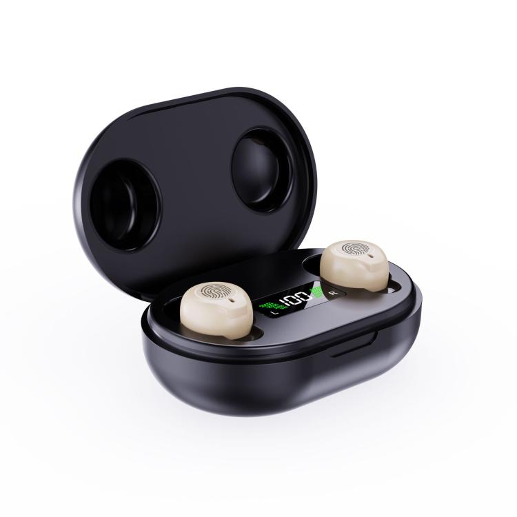 Wireless Invisible Hearing Aid With Digital Display Charging Case & Touch Control