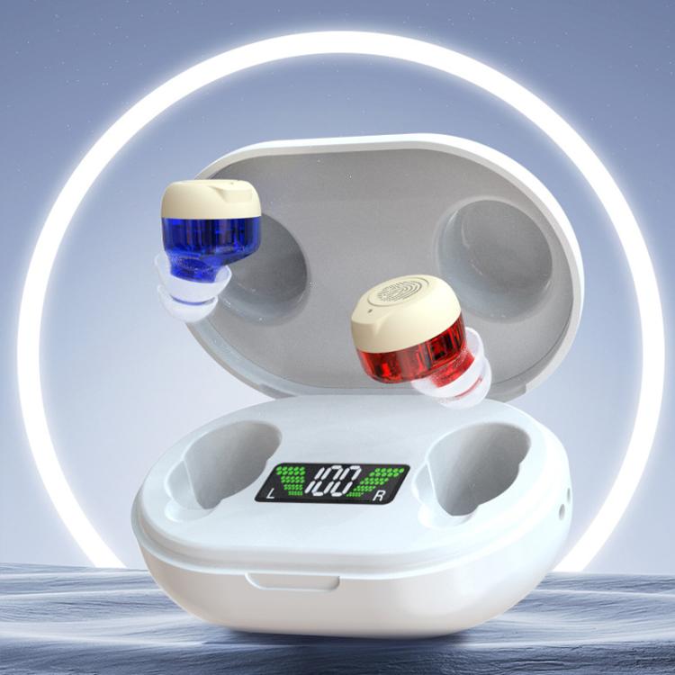 Wireless Invisible Hearing Aid With Digital Display Charging Case & Touch Control