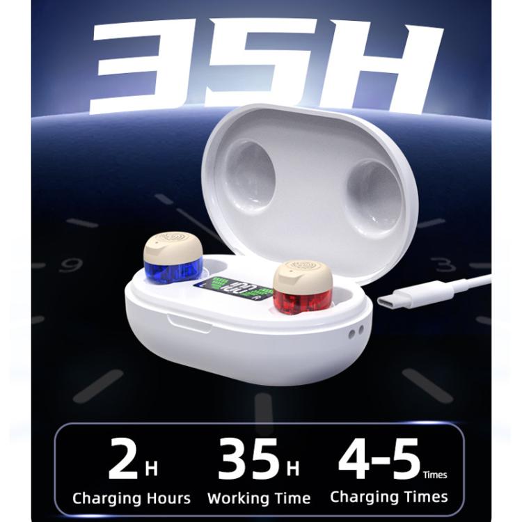 Wireless Invisible Hearing Aid With Digital Display Charging Case & Touch Control