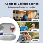 Wireless Invisible Hearing Aid With Digital Display Charging Case & Touch Control
