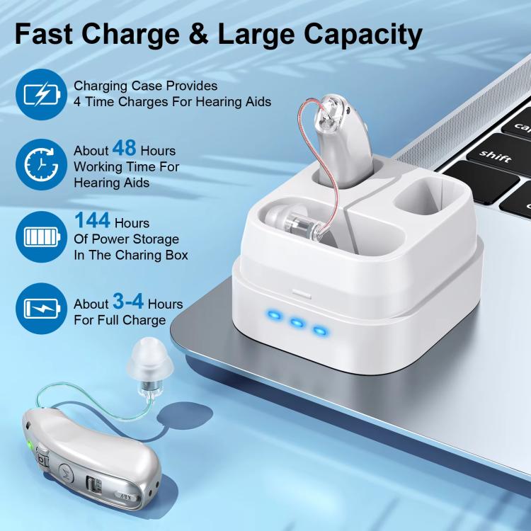 Behind-The-Ear Hearing Amplifier With Charging Case Sound Enhancer For Seniors