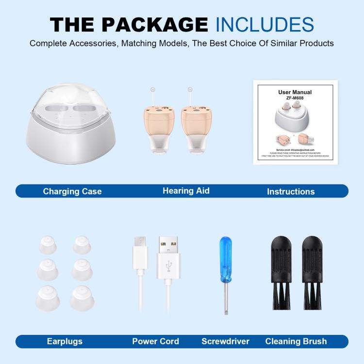 Ultra-Compact In-Ear Invisible Hearing Amplifier With Charging Case For Elderly