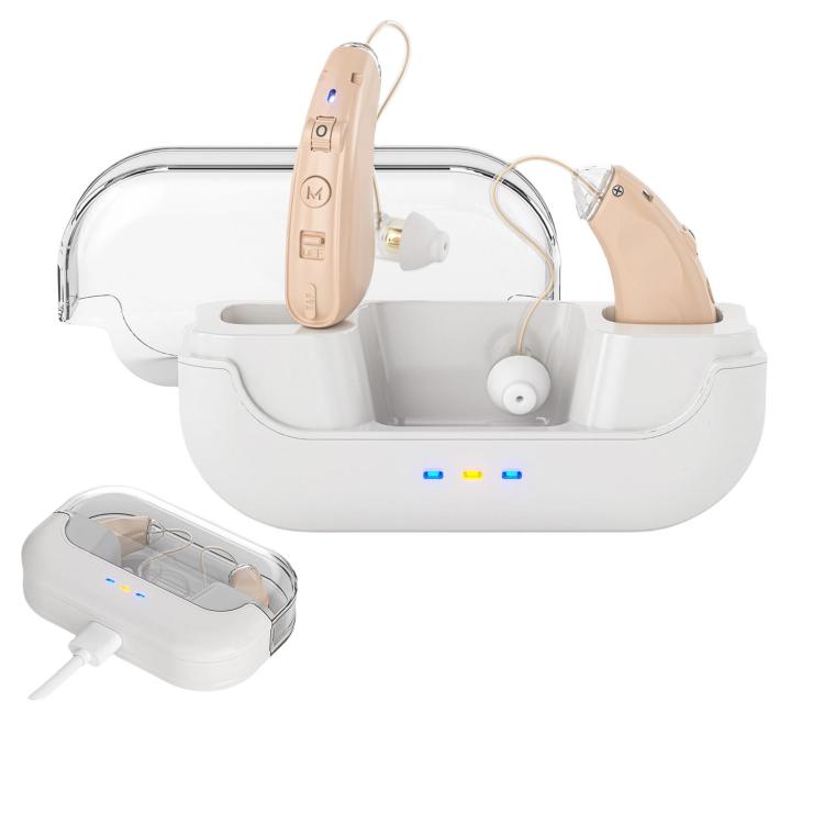 Behind-The-Ear Hearing Aids With Charging Case Smart Noise Cancelling & No Feedback Whistling