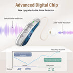 Behind-The-Ear Hearing Aids With Charging Case Smart Noise Cancelling & No Feedback Whistling