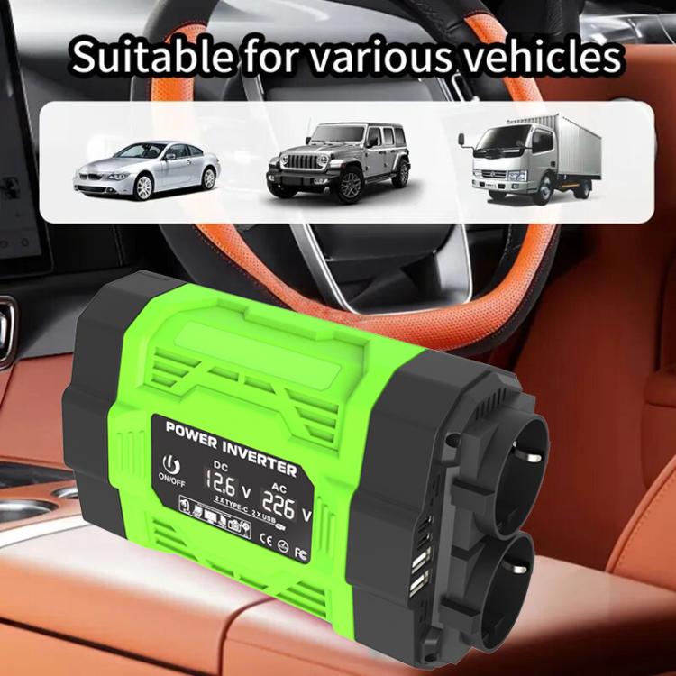 Gurxun Modified Wave Inverter With 18W Solar Panel + 30A Controller Dual Socket + 2 USB + 2 Type-C Ports