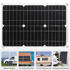 Gurxun 200W Modified Wave Inverter With 18W Solar Panel + 30A Controller Dual Socket + 2 USB + 2 Type-C Ports