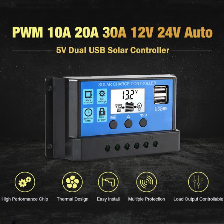 Gurxun 200W Modified Wave Inverter With 18W Solar Panel + 30A Controller Dual Socket + 2 USB + 2 Type-C Ports